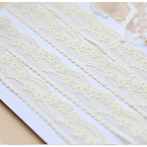 20 Meters Elastic Lace Trimming For Sewing Beige DIY Handmade Craft Stretchy Underwear Lace Ribbon Decoration