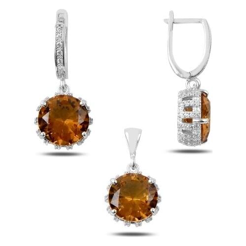 Kutaydan Zultanite Cubic Zirconia 925 Sterling Silver Set Made in Turkey