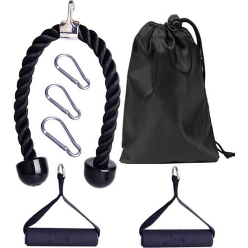 7-in-1 Arm Strength Rope Set Cable machine accessories Long tricep pull down rope Reliable Resistance Band Kit for Fitness