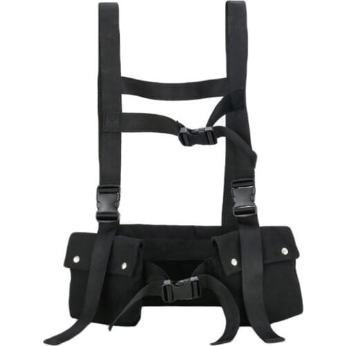 Fashion Hip Hop Streetwear Men Women Tactical Chest Rig Waist Packs Bag Adjustable Shouldur Bag Multi-pockets Vest Bag