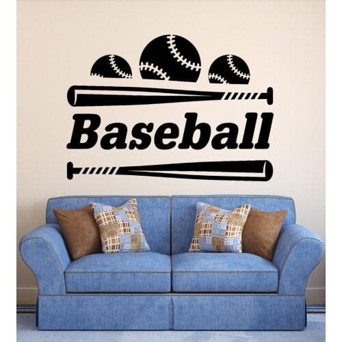 Wall Decal Baseball Vinyl Sports Sticker Bat Ball Bedroom Living Room Decoration Kids House Home Accessories Wallpaper WW-156