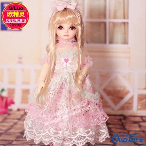 BJD Clothes 1/6 Lace Yarn Dress and Pink Girl Doll Dress For the YOSD Body YF6-148 Doll Accessories