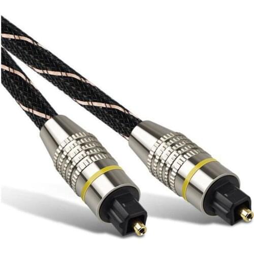OD6.0 Toslink Male to Male Optical Fiber Audio Cable Braided Toslink Cable Replacement for Xbox 360 PS3 PS4 Laptop 1M 5M 10M