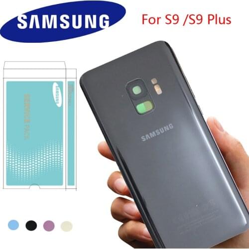 ORIGINAL Back Glass for SAMSUNG Galaxy S9 G960 Back Cover G965 S9Plus Battery Cover Rear Door Housing with Camera Lens