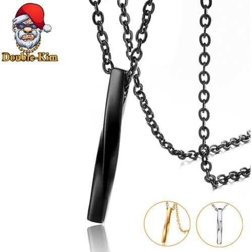 Twisted Column Pendant Necklace Men Hiphop Rock Street Titanium Stainless Steel Gold Classic Chain Necklace Fashion Man Jewelry