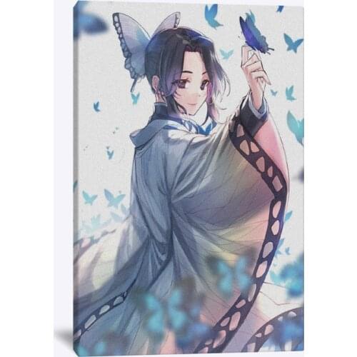 Poster Wall Art Printing Canvas Painting Japanese Shinobu Kocho Demon Slayer Kimetsu No Yaiba Nordic Modular Pictures Home Decor