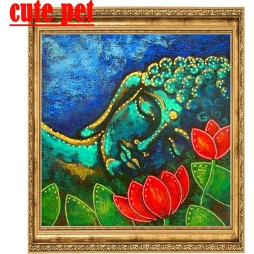 Religion New DIY Diamond Painting Buddha Diamond Mosaic Cross Stitch 5D Square round Diamond Embroidery Home Decor wallpaper