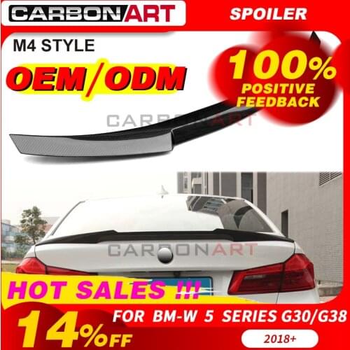 For bm 5 Series G30 F90 M5 Sedan rear boot duck spoiler carbon fiber rear wings 530 car Styling 2017 2018 2019