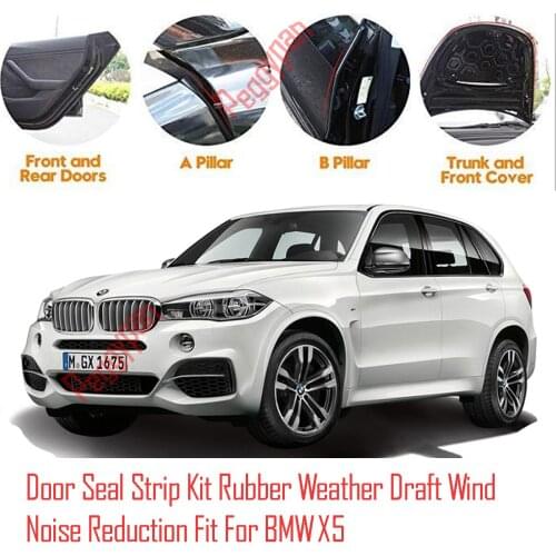 Door Seal Strip Kit Self Adhesive Window Engine Cover Soundproof Rubber Weather Draft Wind Noise Reduction Fit For BMW X5