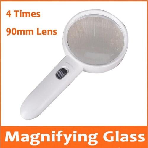 4X 90mm Double Lens LED Illuminated Educational Insects Observer Toys Gift Magnifier Children Handheld Reading magnifying glass
