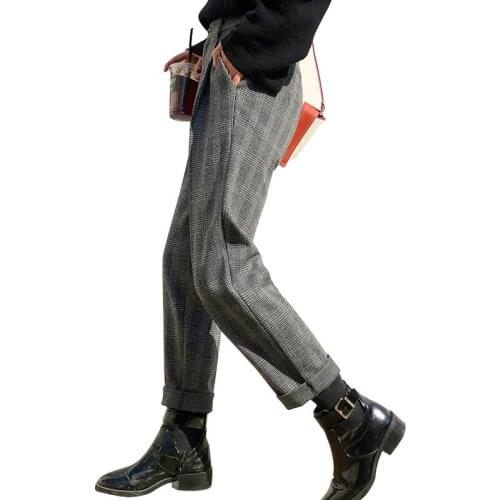 WQJGR Women's Plaid Trousers