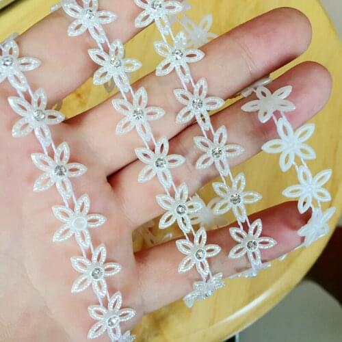 10 yards of resin crafts strass bead buttons , decorated with diamond lace wedding decoration High-grade clothing accessories