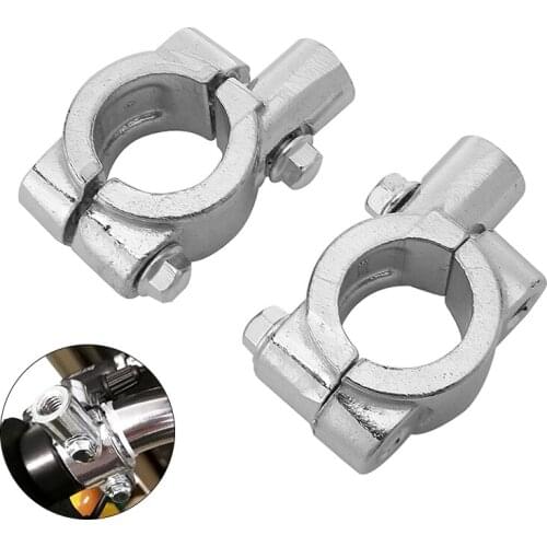 2pcs 22mm Silver Color Aluminium Motorcycle Handlebar Mirror Mount Base Aluminum Clamp For Scooter ATV Dirt Bike Bicycle Parts