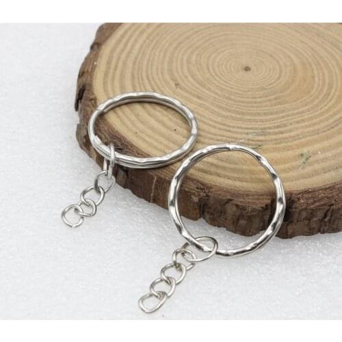 20pcs Fashion KeyRing Key Chain Round Bamboo festival Split Key Rings for KeyRings making 25mm thickness: about 1.3mm K06164
