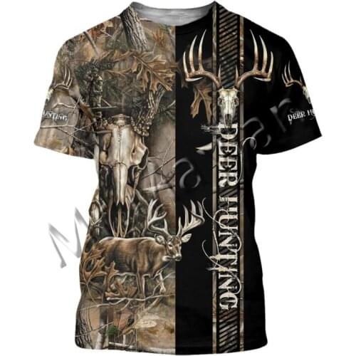 3D Print Fashion Deer Huntuing Animal Colorful Men/Women Leisure O-Neck T-shirts / Beach Shorts / Tanks / Oversized Tops S-117