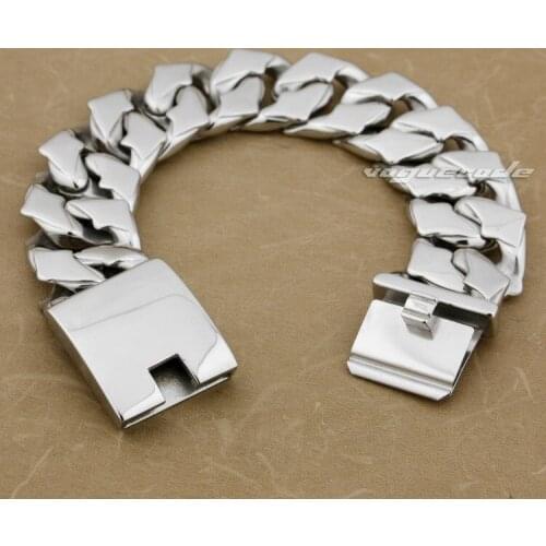 7 Length Heavy & Huge 316L Stainless Steel Mens Biker Bracelet 5F002(Length 9.3inch)