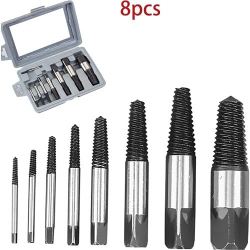 8pcs Broken Damaged Screwdriver Extractor Drill Bit Alloy Steel Double Side Screw Center Drill Bits Removal Tools Set