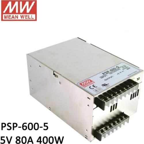 MEAN WELL PSP-600-5 AC/DC Power Supply Module 5V 80A 400W with Parallel function Remote sense PFC 110V/220Vac to 5Vdc PSU
