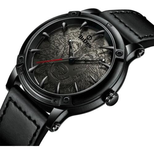 BIDEN New Leather Men‘s Watch Fashionable Male Multi-function Quartz Wristwatch For Man Sports Watch 0185