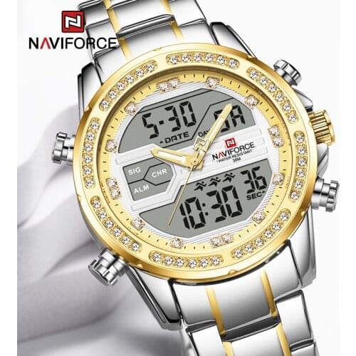 NAVIFORCE Mens Gold Watch Luxury Business Quartz Wristwatch Military Sport Chronograph Watch Waterproof Clock Relogio Masculino
