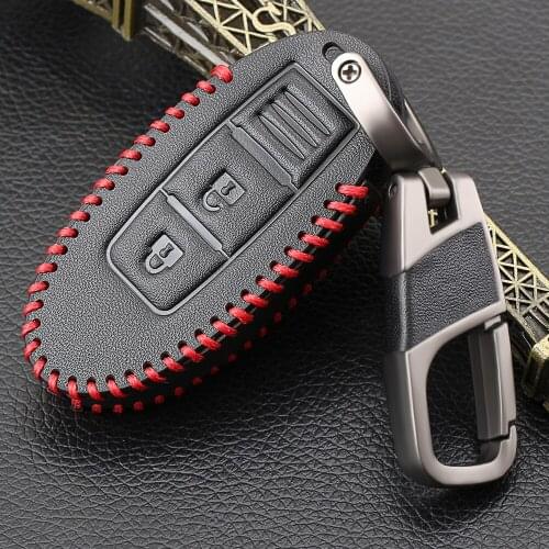 Genuine Leather Keychain Key Cover Case For Nissan 350Z Almera Altima Armada Qashqai Cefiro Cube Juke Livina March Maxima keys