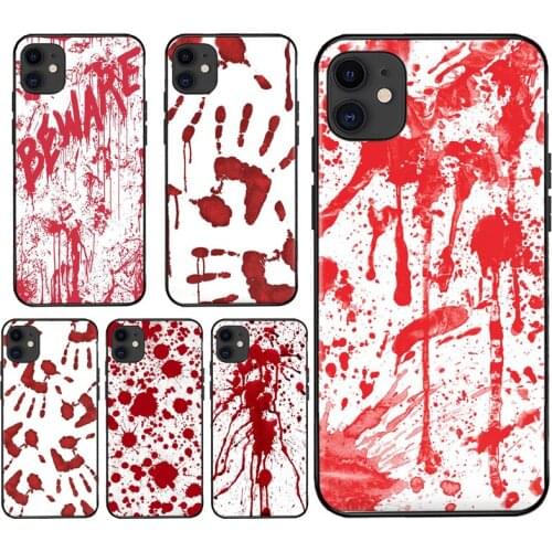 HALLOWEEN BLOODY SPLATTER Case For iPhone 12 Mini 11 Pro MAX X XR XS MAX SE 2020 6S 7 8 Plus 5S Cover