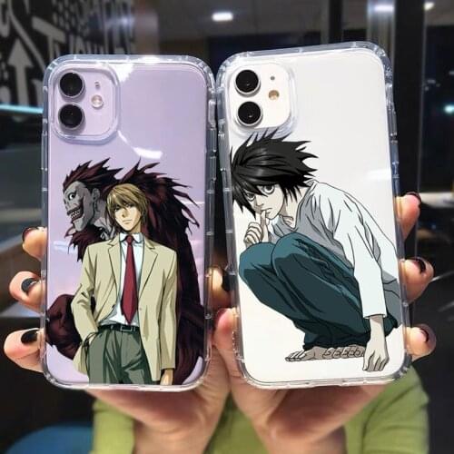 Phone Case for IPhone 7 8 Plus 6s 12 11 Pro Max X XR XS Max SE2020 Japan Anime Death Note Pattern Shockproof Clear Cover Coque