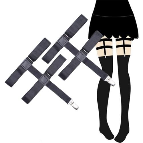 1 Pairs Womens Stockings Non-slip Garter Goth Female Anti-Slip Garterbelt Sock Strapless Suspender Belt for Stockings Garters