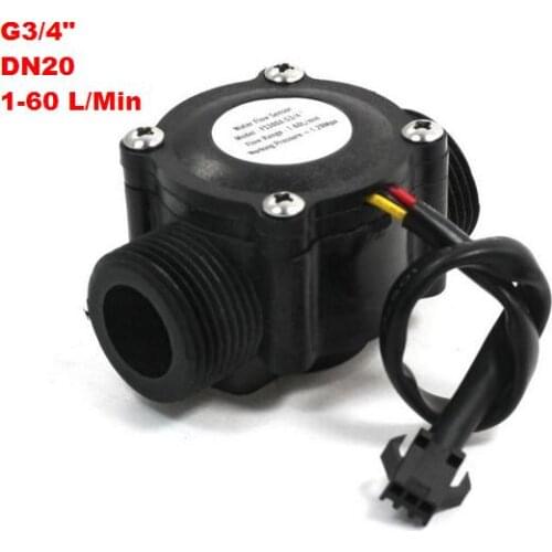 DN20 G3/4'' 1-60 L/Min Water Flow Hall Sensor Switch Flow Meter Flowmeter Counter For Water Dispenser & Water Heater