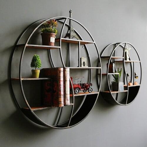 Decorative retro industrial style iron wall hanging shelf handmade restaurant Wall Wall Wall creative background wall pendant