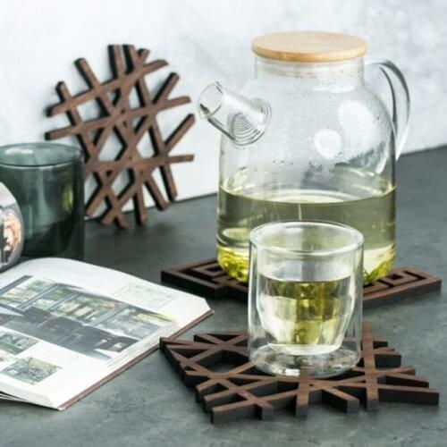 Wooden Placemat Cup Mats Coasters Coaster Hot Insulation Kitchen Pads Desk Mat Wooden Pot Against Supplies Table