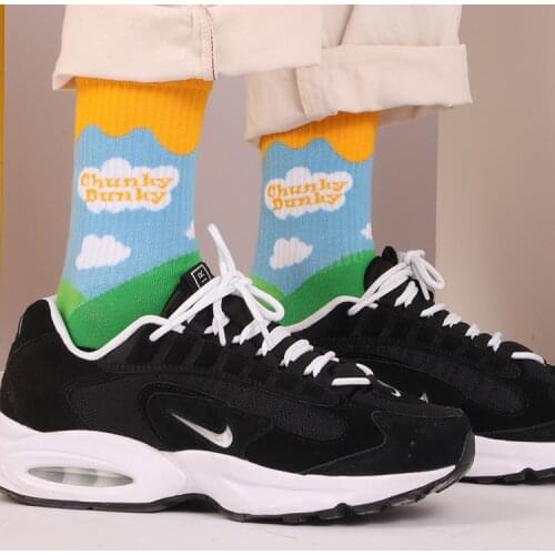 Blue Sky White Clouds Men Women Cloud Socks Dairy Cattle Japanese Harajuku Kawaii All Match Women Korean College Milk Cow Farm