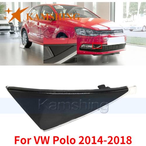 Kamshing For VW Polo 2014-2018 Front Bumper Fog Light Frame Triangle Board Fog Lamp Decoration Board Foglight Decoration Frame