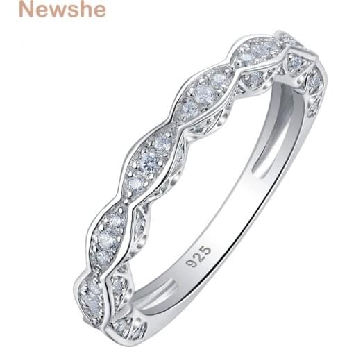 Newshe Genuine Solid 925 Sterling Silver Engagement Rings For Women Etenity Wedding Ring AAAAA Cubic Zircon Classic Jewelry