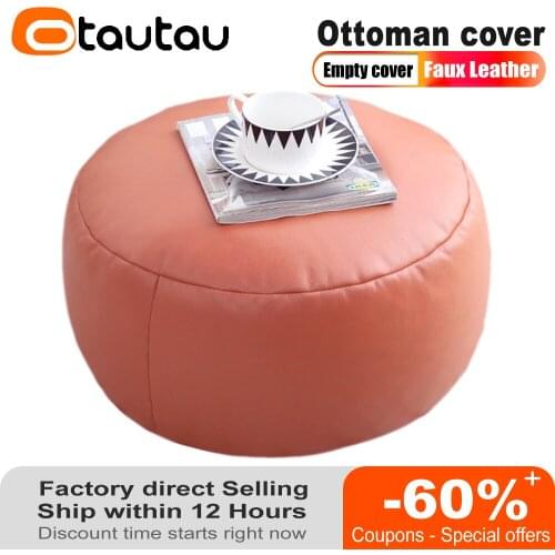 Round Pouf Sofa Cover Puff Ottoman Case Corner Seat Futon Beanbag Footrest Footstool Bean Bag Technology Cloth Not Real Leather