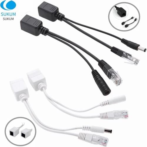 1 Pair POE Passive Cable Splitter Power Over Ethernet POE Injector Splitter RJ45 Injector Power 12-48v For IP Camera