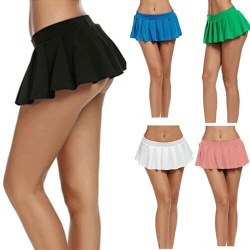 Sexy Women Summer High Waist Solid Color Mini Skirt Ladies Evening Party Clubwear Nightwear Skirts