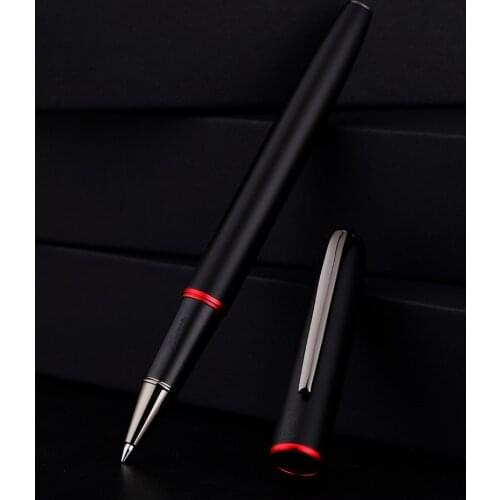 Picasso 916 Pimio Red Ring Metal Roller Ball Pen Titanium Black Matte Barrel For Office & School Writing Pen No Gift Box