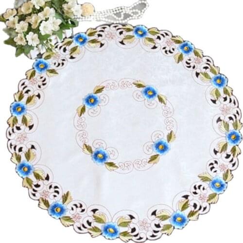 Hot Round embroidery dining table placemat Christmas wedding gift Party Banquet Hotel coaster table mat Picnic mat kitchen