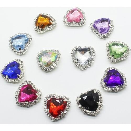 Heart Buttons 10Pcs/Lot 20mm Romantic Shiny 12 Color Metal Rhinestones Diamond Buttons DIY Sewing Holiday party Decoration