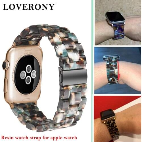 LOVERONY Resin Watchband For apple Watch Strap 38/40mm 42/44mm Highlights Watch Strap Bracelet For Apple iWatch Series 5/4/3/2/1