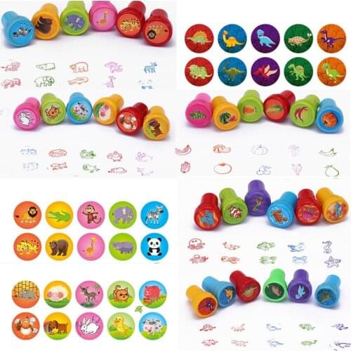 Photo Album Decor DIY Scrapbook Reward Toy Cute Panda Cartoon Rubber Stamps Red Stamp 10 Pcs 1 Box Kids Stamp