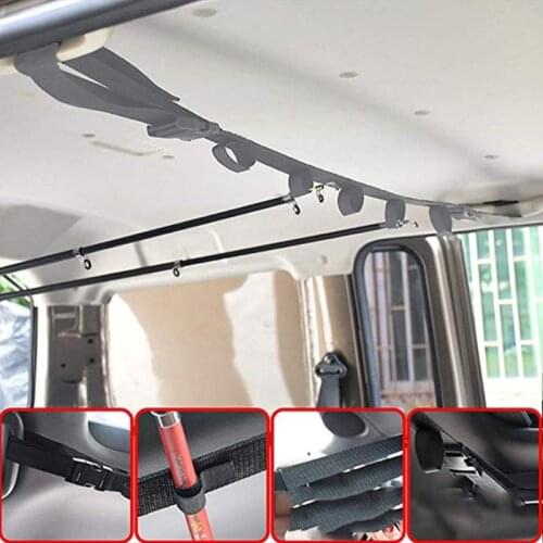 Fish Vehicle Fishing Rod Holde, Nylon Adjustable Car Rod Carrier Fishing Rod Rack Belt Strap for SUV