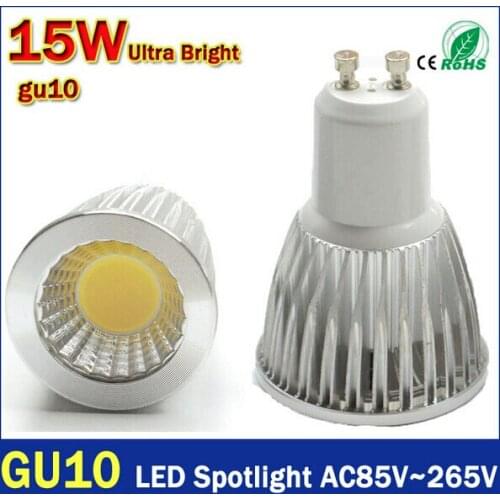GU10 CREE Dimmable LED 9w/12w/15w High power led COB Spotlight 85-265V warm/cool white replace 30w/50w/70w Halogen Lamp