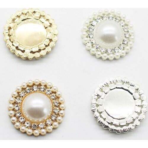 High-grade simple 5 pieces 25 mm Diy wholesale price crystal pearl wedding jewelry accessories rhinestone crafts exquisite produ