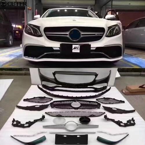 W213 E350 E63AMG Style Car body kit PP Unpainted front Rear bumper diffuser for Mercedes Benz W213 E300 E63 AMG 13-16