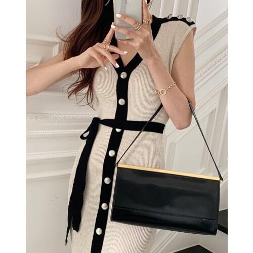 Korean Chic Summer V-neck Knitted Long Dress Sleeveles Skinny Single Breasted Cardigan Vest Split Belted Vestidos DR022