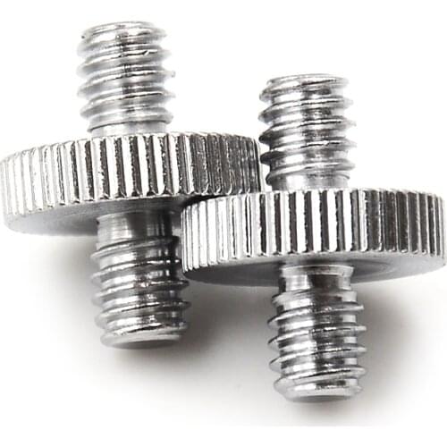 2PCS 1/4" 1/4" Male To 1/4" Male Threaded Screw Adapter Threaded Screw Photo Accessories