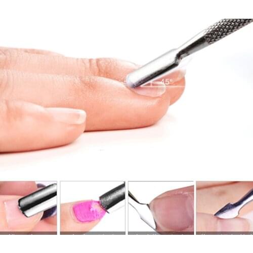 1pcs Double Sided Dead Skin Removal Push Stainless Steel Cuticle Pusher Nail Art Tools Spoon Cut Hard Skin Manicure Pedicure