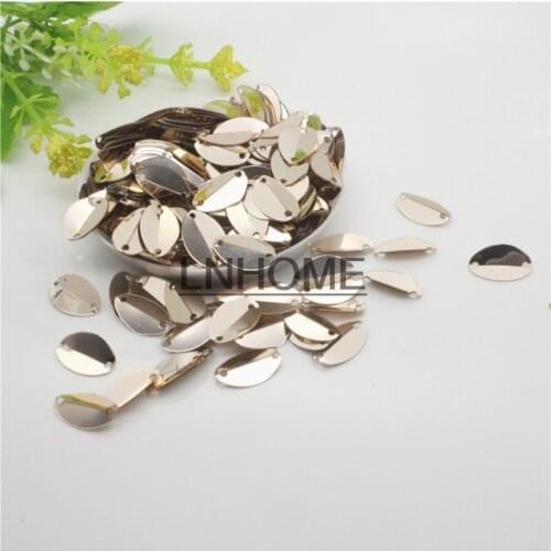 1000pcs 8*13mm Cup Oval Folded Sequins Horse Eyes Shape For Crafts Loose Paillettes Diy Wedding Sewing Accessories Champagne